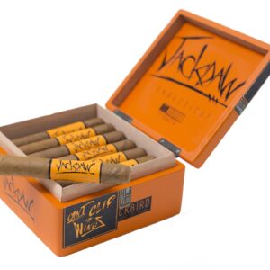 Jackdaw Robusto box open cigar side