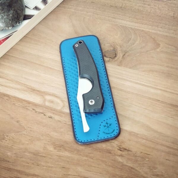 bleu de france racing leather sheath for le petit cigar cutter