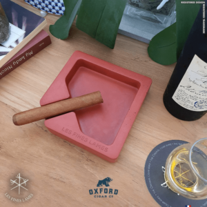 monad concrete ashtray red 1