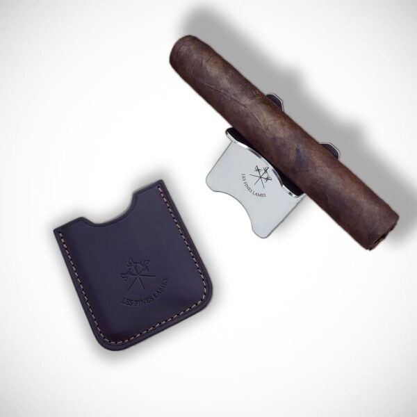 burgundy leather cigar stand