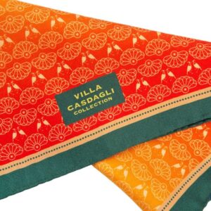 Casdagli The Peacock Silk Pocket Square Villa Casdagli Collection Peacock silk pocket square 2