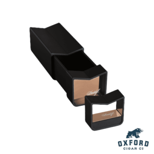 Davidoff Sliding Ashtray Davidoff Sliding Ashtray Black and Gold Open with Stand