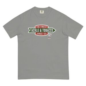 Lure Cigars The Finest Tackle And Tobacco T-Shirt unisex garment dyed heavyweight t shirt grey front 65ab0033bf8ce