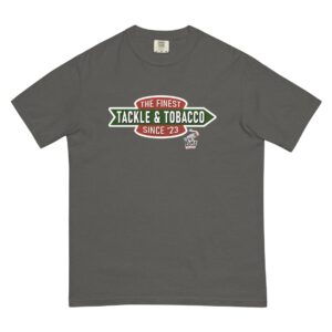 Lure Cigars The Finest Tackle And Tobacco T-Shirt unisex garment dyed heavyweight t shirt pepper front 65ab0033bef00