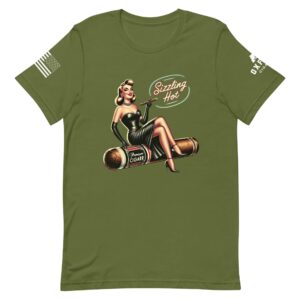 Oxford Vintage Women Pinup T-Shirt unisex staple t shirt olive front 659f0267e1619