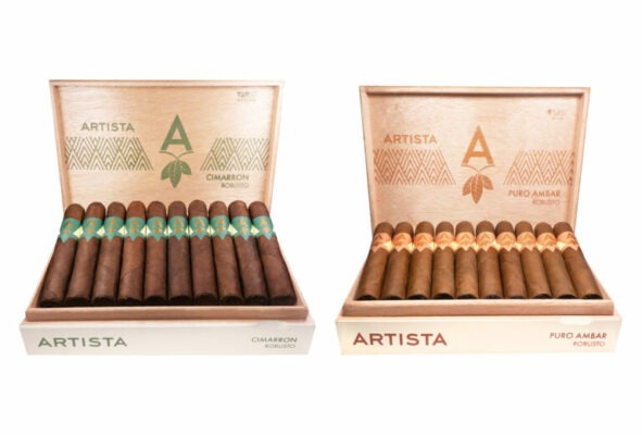 Artista Cimarron Maduro Puro Ambar open box 2025 packaging feature 768x520 9eyYyh