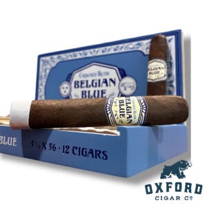 Crowned Heads Belgian Blue Limited Edition 2025 Cigar box with Belgian Blue cigars.
