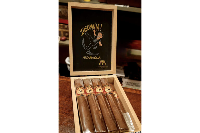 Cigar box with 'Insomnia' branding