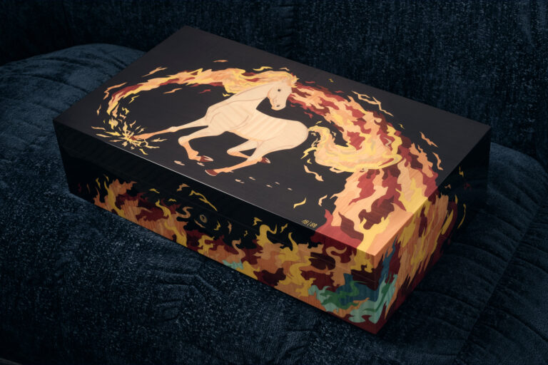 First Part Of Elie Bleu’s Fire Horse Collection Goes On Sale Elie Bleu Humidor 250 Fire Horse 3 768x512 y7D5Pi