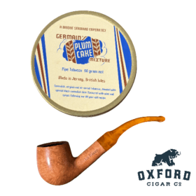 La Rocca Italian Pipe with Lucite Stem + Germain’s Plum Cake Mixture - Pipe Tobacco