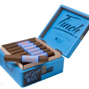 Blackbird Finch Sumatra Finch Robusto box open cigar side