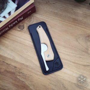 Black Leather Sheath For Les Fines Lames Cutter black leather sheath for les fines lames cigar cutter2