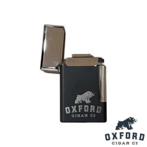 Oxford Matte Black Double Flint Lighter Oxford Matte Black Flint Lighter Open