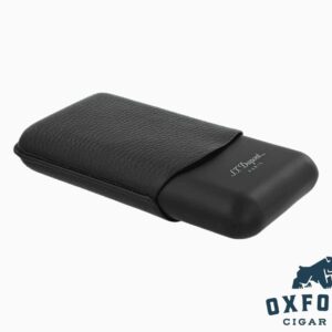 S.t. Dupont Black Grained And Matt Triple Cigar Case S.T. Dupont BLACK GRAINED AND MATT TRIPLE CIGAR CASE Side Shot
