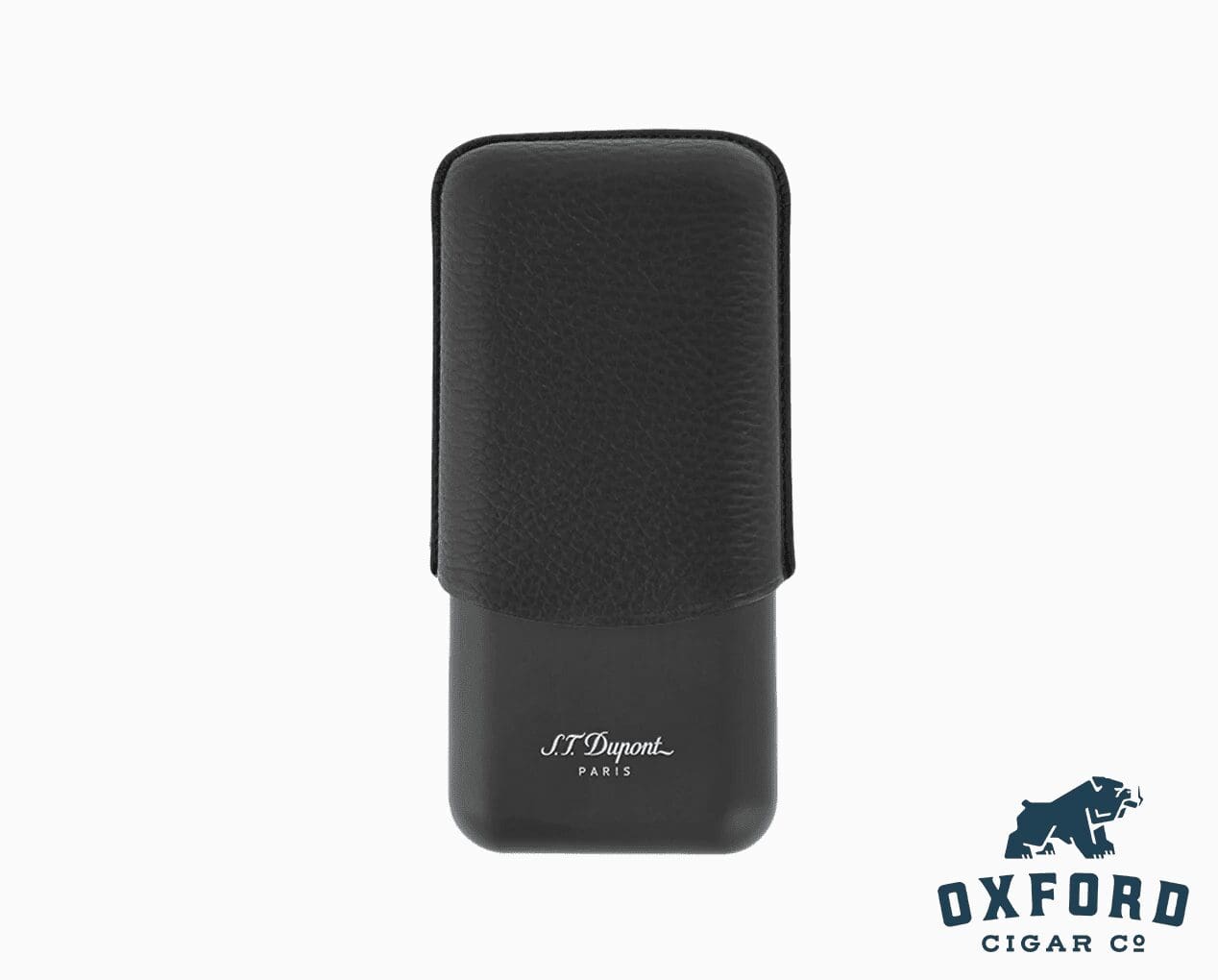 S.t. Dupont Black Grained And Matt Triple Cigar Case S.T. Dupont Black Grained and Matt Triple Cigar Case