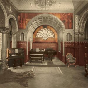 Casdagli The Peacock Silk Pocket Square Villa Casdagli peacock shaped window 2 scaled 1