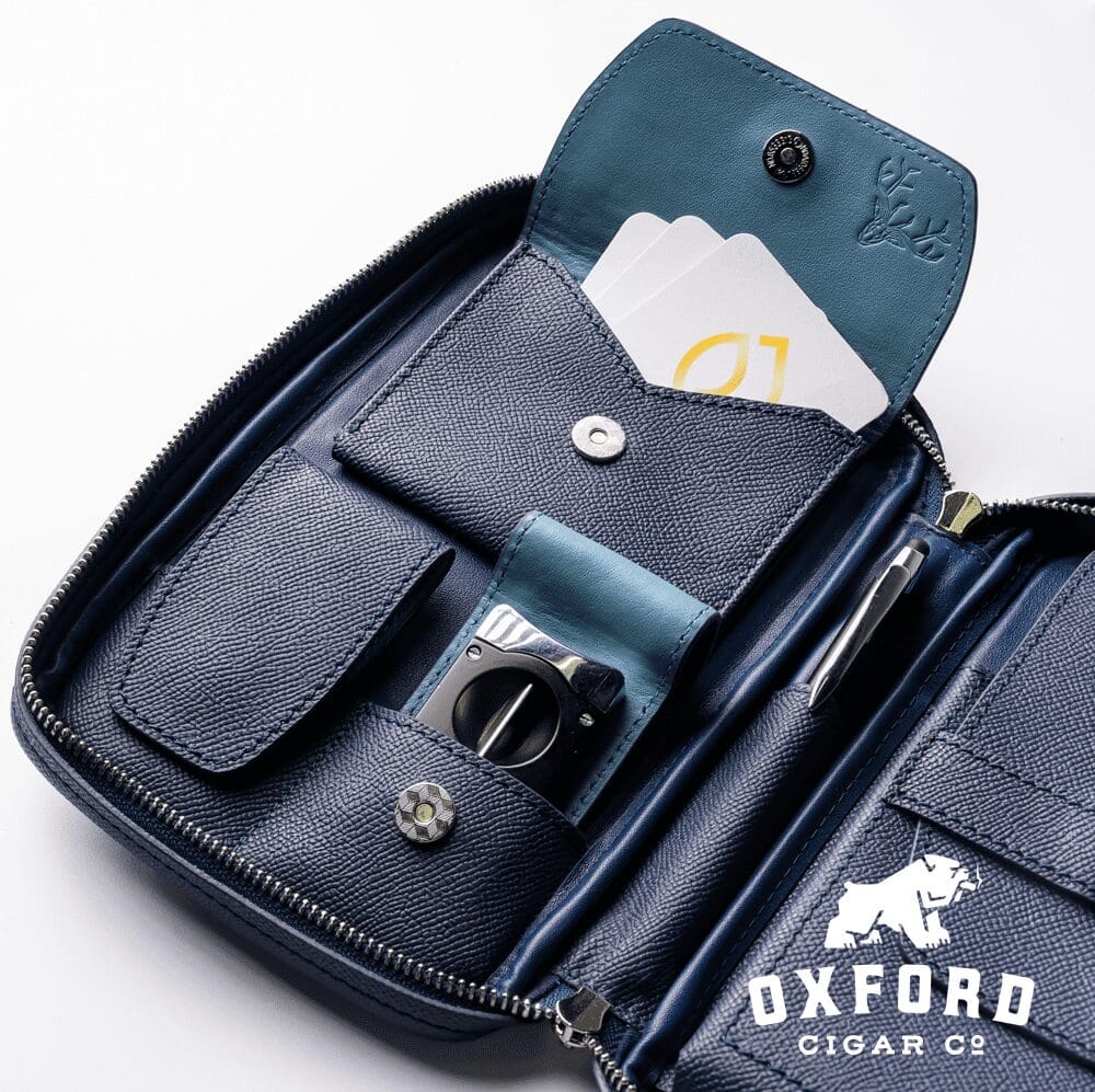 Peter James Modi Cigar Case Navy Blue Peter James Modi Cigar Case Navy Blue - Image 5