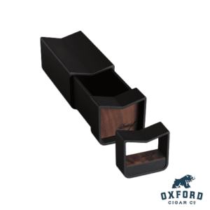 Davidoff Sliding Ashtray Davidoff Sliding Ashtray Black and Wood Open with Stand