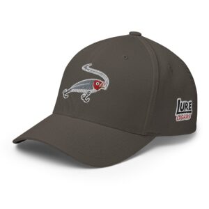 Lure Cigars Iconic Smoking Lure Flex-Fit Cap closed back structured cap dark grey left front 659c3f0875ddb
