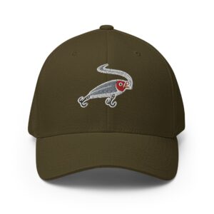 Lure Cigars Iconic Smoking Lure Flex-Fit Cap closed back structured cap olive front 659c3f08749f2
