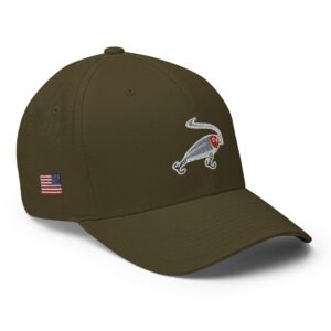 Lure Cigars Iconic Smoking Lure Flex-Fit Cap closed back structured cap olive right front 659c3caa734ae