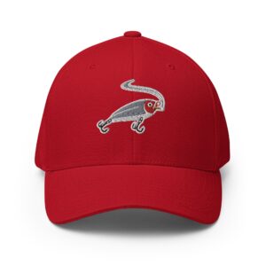Lure Cigars Iconic Smoking Lure Flex-Fit Cap closed back structured cap red front 659c3fae013f2