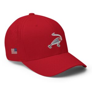 Lure Cigars Iconic Smoking Lure Flex-Fit Cap closed back structured cap red right front 659c42fbb7c32
