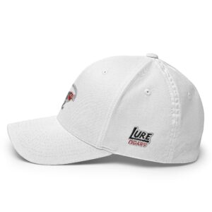 Lure Cigars Iconic Smoking Lure Flex-Fit Cap closed back structured cap white left 659c3caa76d8c