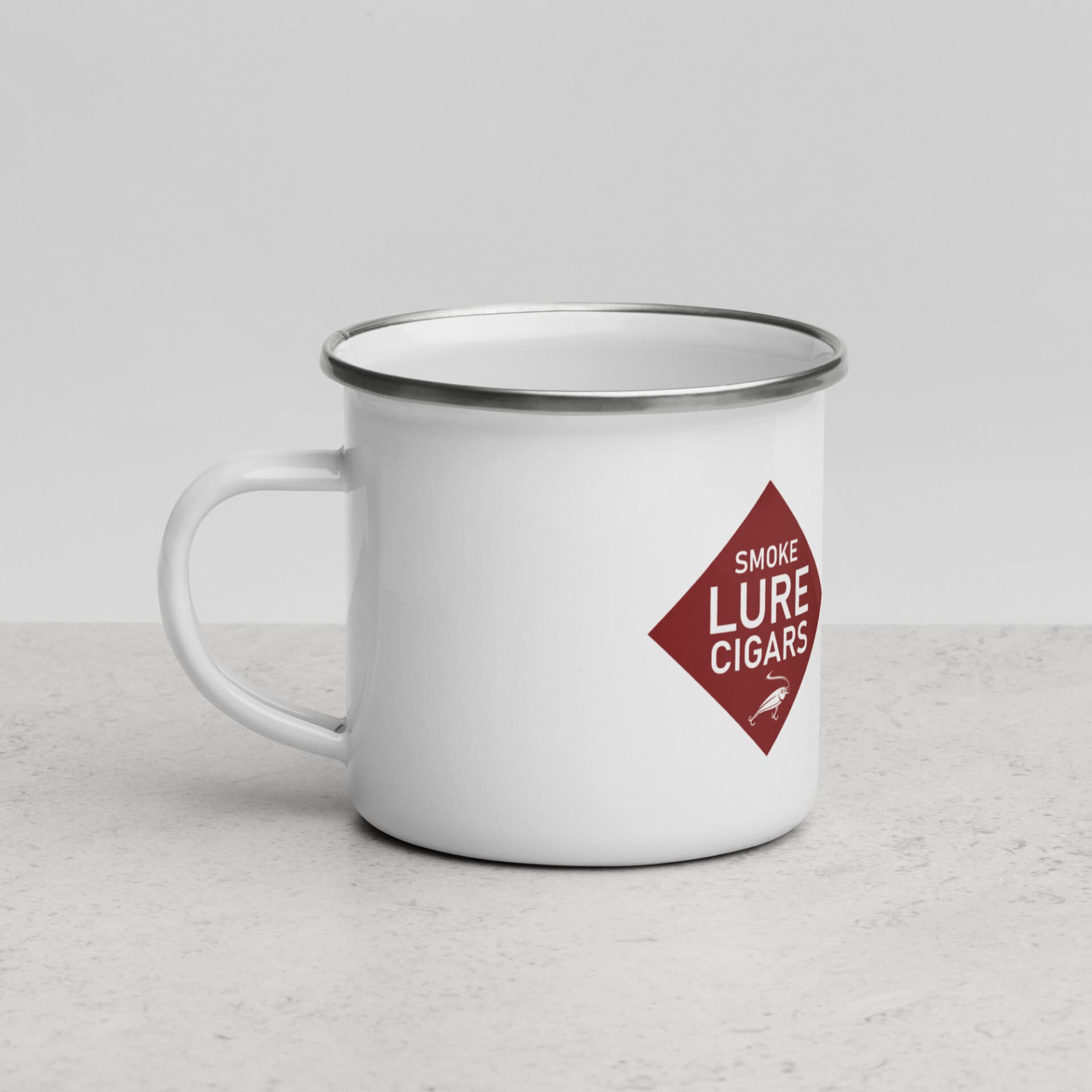 Smoke Lure Cigars Enamel Mug With Chrome Trim SMOKE LURE CIGARS Enamel Mug with Chrome Trim - Image 3