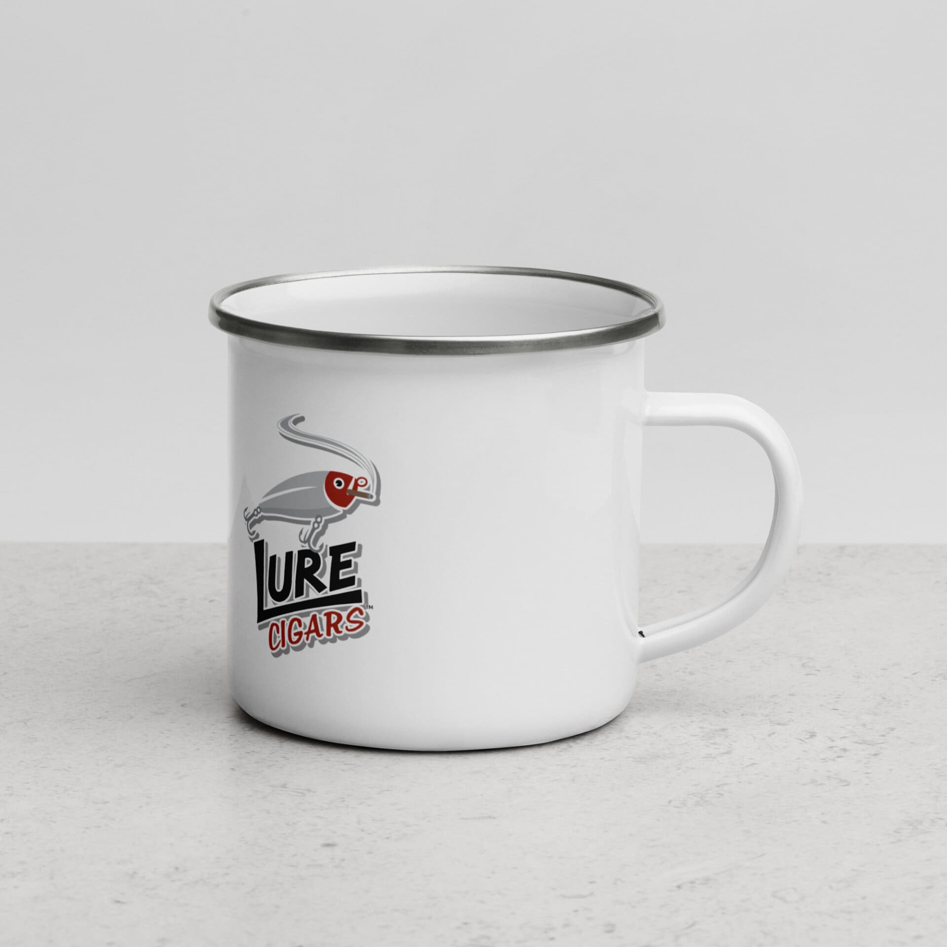 Smoke Lure Cigars Enamel Mug With Chrome Trim SMOKE LURE CIGARS Enamel Mug with Chrome Trim - Image 2