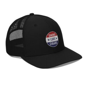 Smoke Lure Cigars Patriotic Medallion Snapback Hat snapback-trucker-cap-black-right-front-65a1f6ea39aa0.jpg