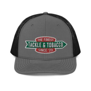 Lure Cigars Tackle &Amp; Tobacco Snapback Hat snapback-trucker-cap-charcoal-black-front-65a1f539cc735.jpg