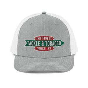 Lure Cigars Tackle &Amp; Tobacco Snapback Hat snapback-trucker-cap-heather-grey-white-front-65a1f539cca6d.jpg