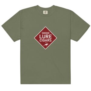Smoke Lure Cigars T-Shirt unisex garment dyed heavyweight t shirt moss front 659b6b90e4f94