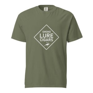 Smoke Lure Cigars Redux T-Shirt unisex garment dyed heavyweight t shirt moss front 659b6c4a01fa7