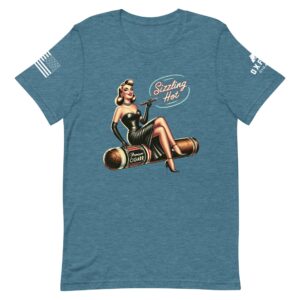 Oxford Vintage Women Pinup T-Shirt unisex staple t shirt heather deep teal front 659f0267e809b
