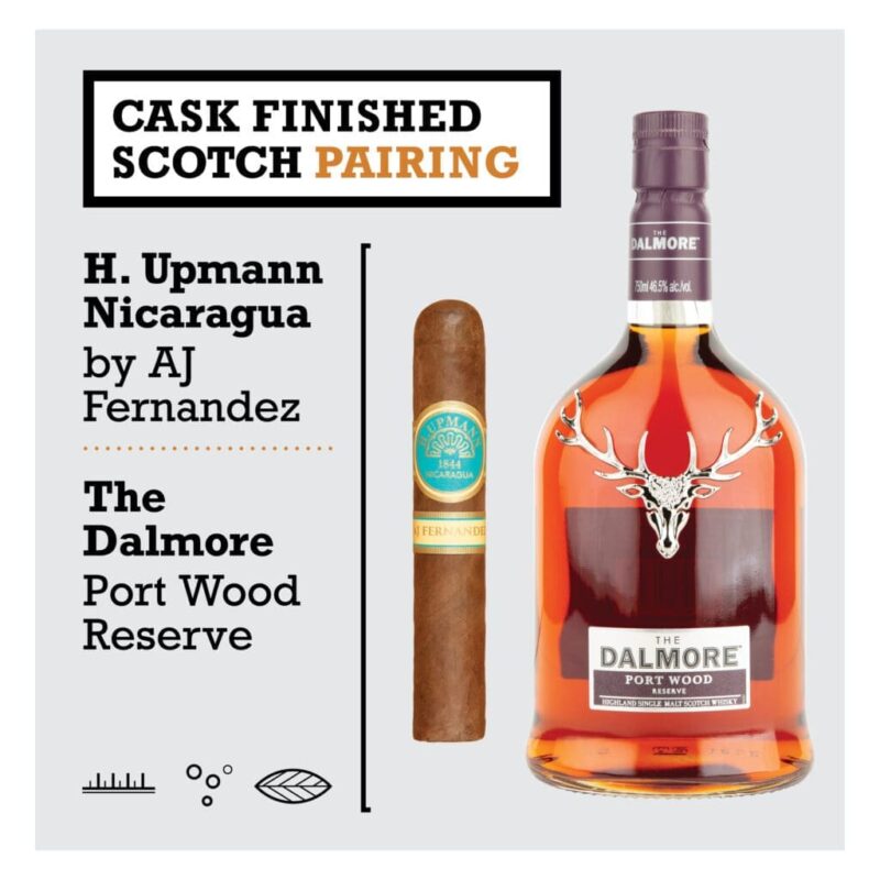 The Dalmore – Port Wood Reserve / H. Upmann Nicaragua By Aj Fernandez Cask Finished Scotch Pairing3 1X1 1024x1024 KTiP5Y