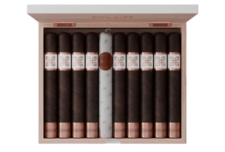 Peter James Emergence Debuting At Luxury Cigar Club Peter James Emergence open box feature 768x520 vo19wg