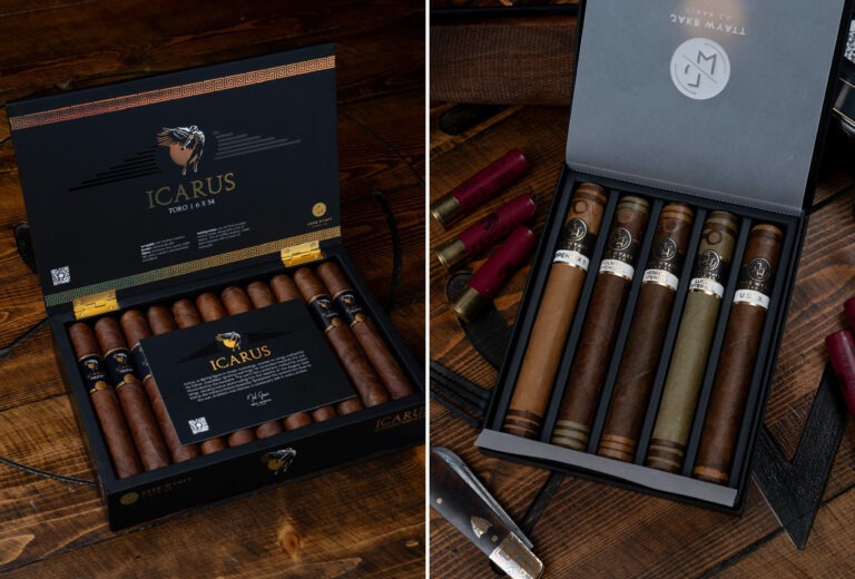 Jake Wyatt Cigar Co. Releasing New Sizes Of Icarus, Adds Corona Gorda Sampler To Gourmet Collection Jake Wyatt Icaraus Gourmet Collection Corona Gorda sampler feature 768x520 o1ET5b