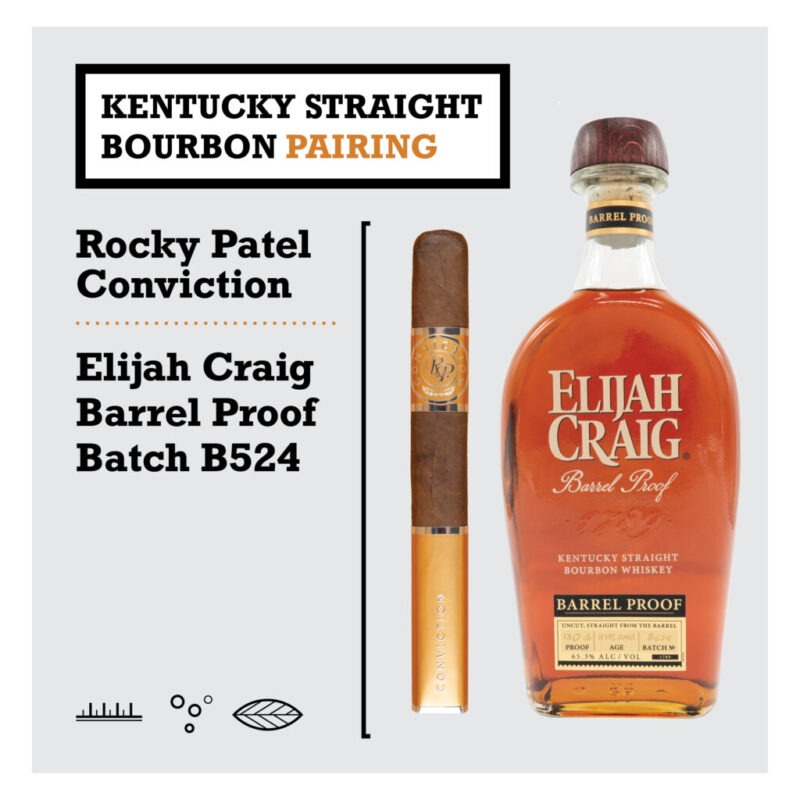 Elijah Craig Barrel Proof – Batch B524/Rocky Patel Conviction Kentucky Straight Bourbon pairing 1X1 1 1024x1024 kiQ9qD