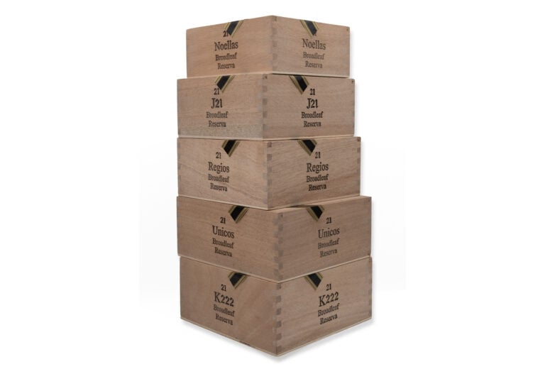 Five Sizes Of Tatuaje’s Reserva Broadleaf Collection Retired, Five Shift To 21-Count Boxes Tatuaje Broadleaf 21 count boxes feature 768x520 nckhAT